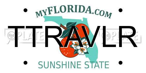 TTRAVLR Florida License Plate