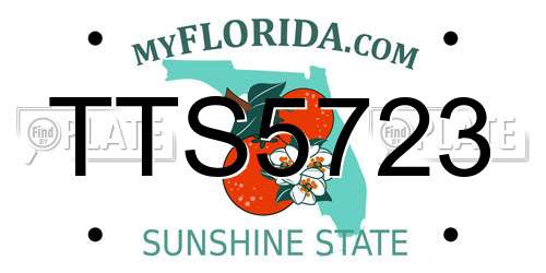 TTS5723 Florida License Plate