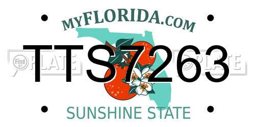 TTS7263 Florida License Plate