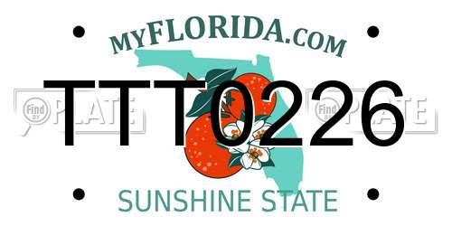 TTT0226 Florida License Plate