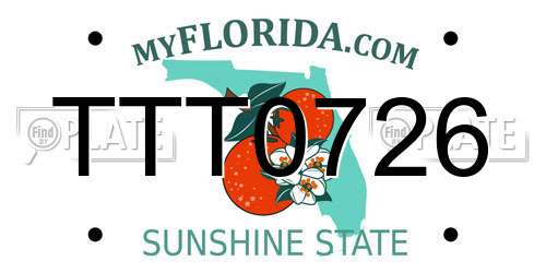 TTT0726 Florida License Plate
