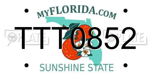 TTT0852 Florida License Plate