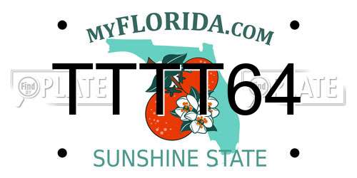 TTTT64 Florida License Plate