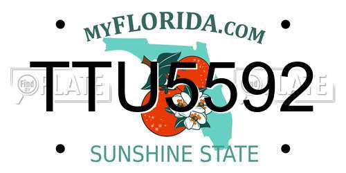 TTU5592 Florida License Plate