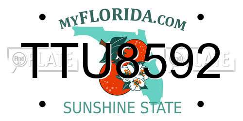 TTU8592 Florida License Plate