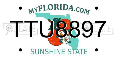 TTU8897 Florida License Plate