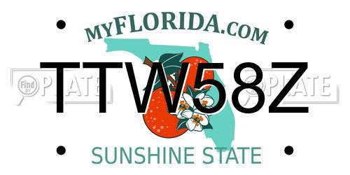 TTW58Z Florida License Plate