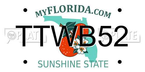 TTWB52 Florida License Plate