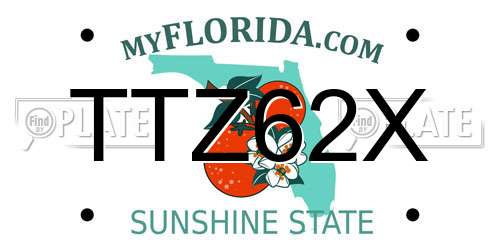 TTZ62X Florida License Plate