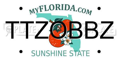 TTZOBBZ Florida License Plate