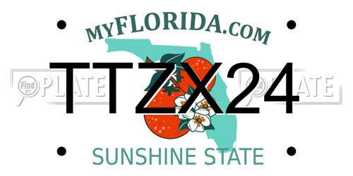 TTZX24 Florida License Plate