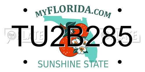 TU2B285 Florida License Plate