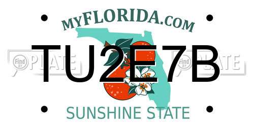 TU2E7B Florida License Plate