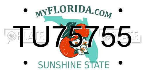 TU75755 Florida License Plate