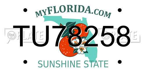 TU78258 Florida License Plate