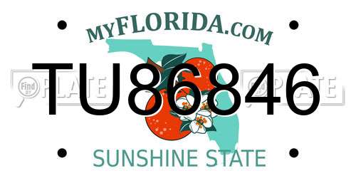 TU86846 Florida License Plate