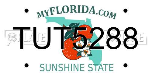TUT5288 Florida License Plate