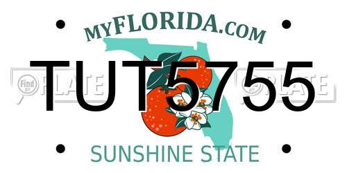 TUT5755 Florida License Plate