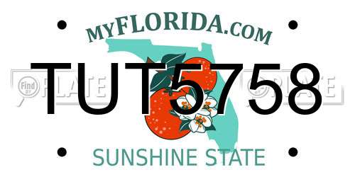 TUT5758 Florida License Plate