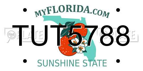 TUT5788 Florida License Plate