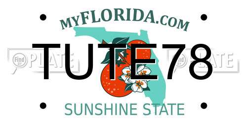 TUTE78 Florida License Plate