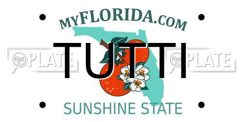 TUTTI Florida License Plate