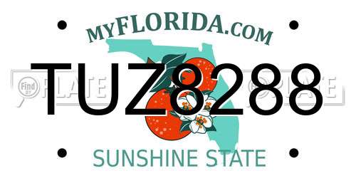 TUZ8288 Florida License Plate