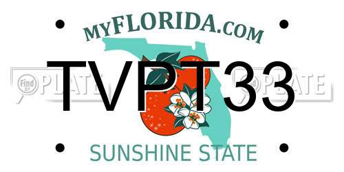 TVPT33 Florida License Plate
