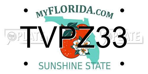 TVPZ33 Florida License Plate