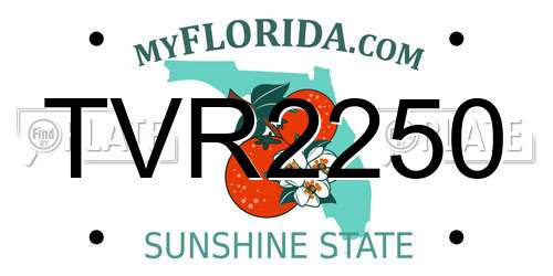 TVR2250 Florida License Plate