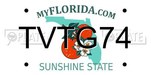 TVTG74 Florida License Plate