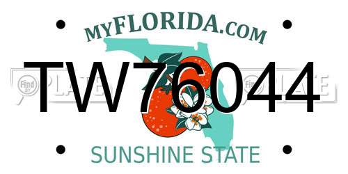 TW76044 Florida License Plate