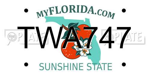 TWA747 Florida License Plate