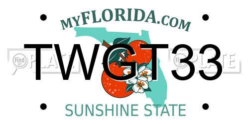 TWGT33 Florida License Plate