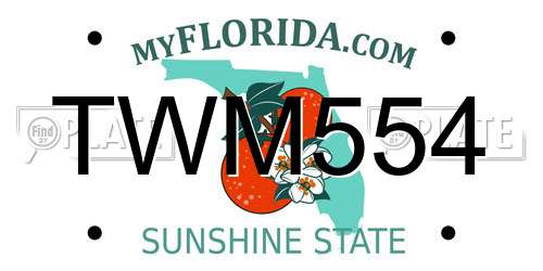 TWM554 Florida License Plate