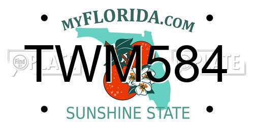 TWM584 Florida License Plate
