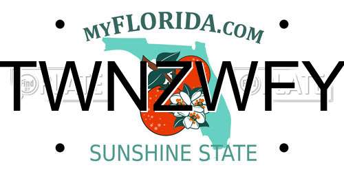 TWNZWFY Florida License Plate