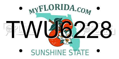 TWU6228 Florida License Plate