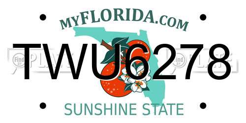 TWU6278 Florida License Plate