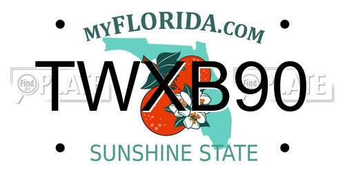 TWXB90 Florida License Plate