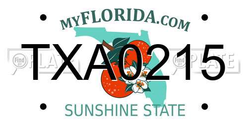 TXA0215 Florida License Plate