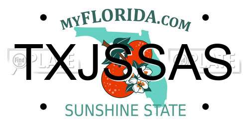 TXJSSAS Florida License Plate