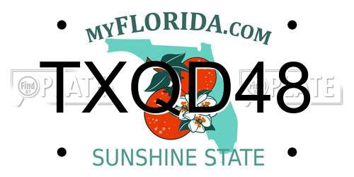TXQD48 Florida License Plate