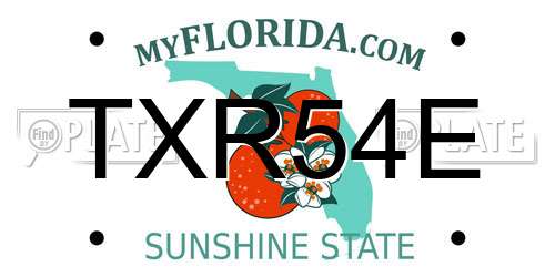 TXR54E Florida License Plate