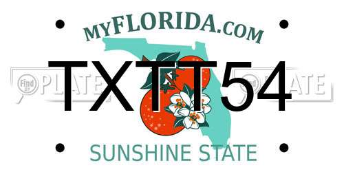 TXTT54 Florida License Plate
