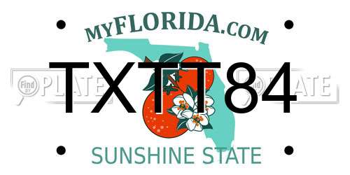 TXTT84 Florida License Plate