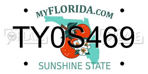 TY0S469 Florida License Plate