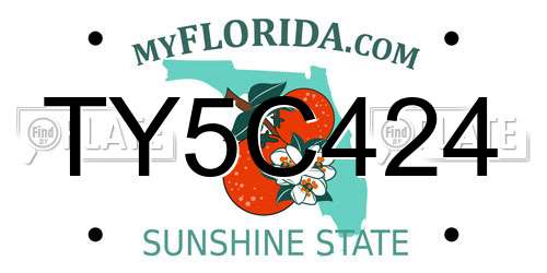 TY5C424 Florida License Plate