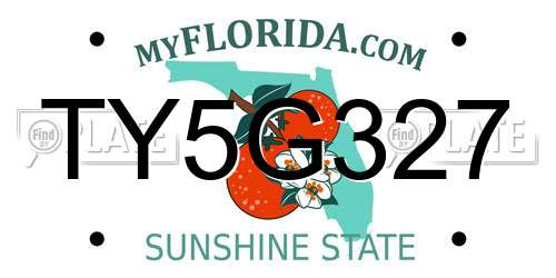 TY5G327 Florida License Plate