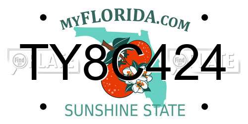 TY8C424 Florida License Plate